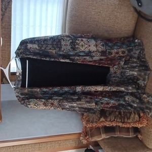 Aqua & Brown Asorted color  Sheer Kimono XL with a Black long sleeve Blouse